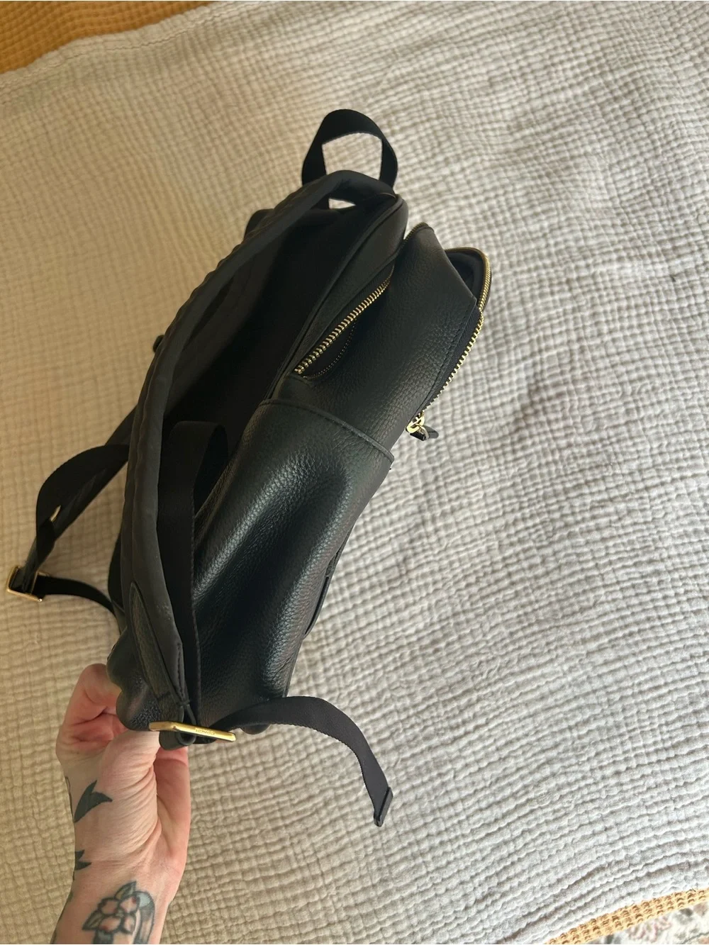 Coach Court Black Pebbled Leather Everyday Backpack